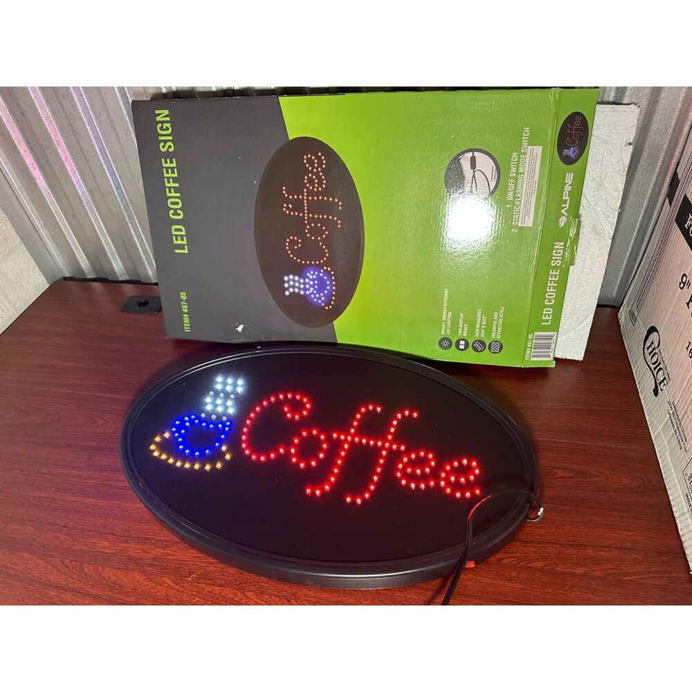 USED Alpine Led Coffee Sign 23” X 14” ALP497-05